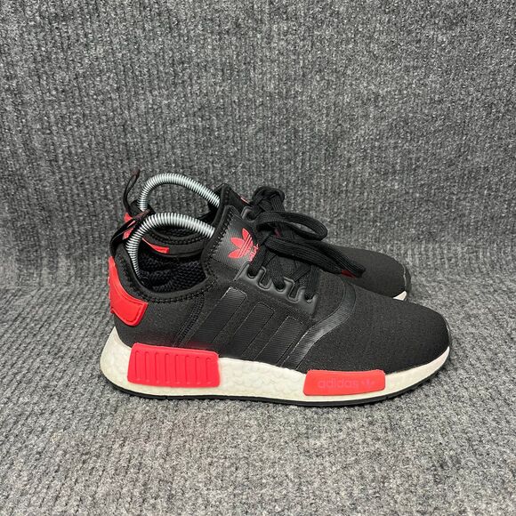 Adidas NMD R1 Black Scarlet Flash Red Athletic Running Shoes Women’s 6.5 EH0206 - Picture 1 of 8